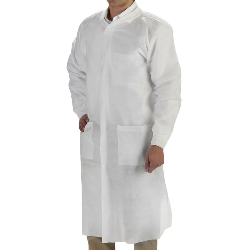 LabMates Lab Coat, Large, White 10/BAG -85174 - BriteSources