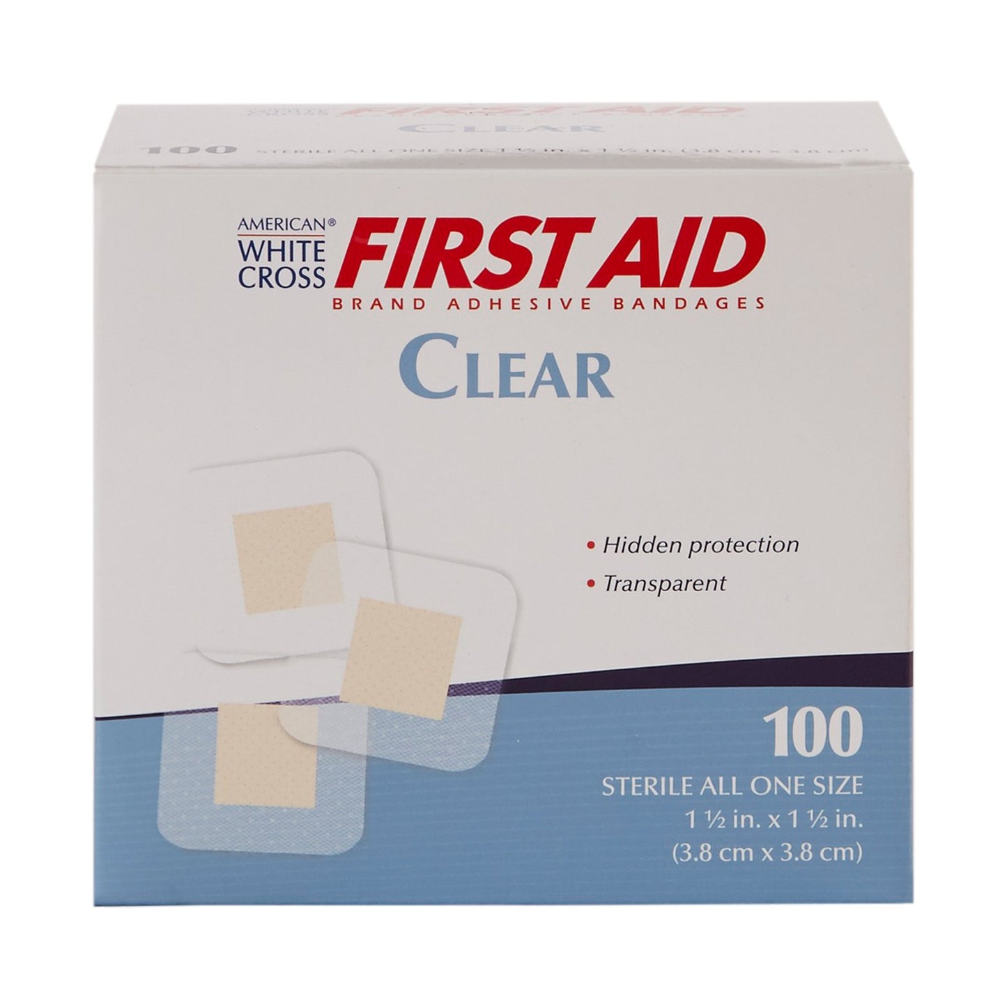 American White Cross Sheer Adhesive Spot Bandage, 1½ x 1½ Inch 1/BOX -1308033