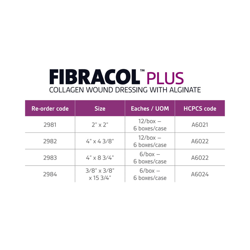 Systagenix Fibracol™ Plus Collagen/Alginate Dressing, 10 x 11 Centimeter 12/BOX -2982