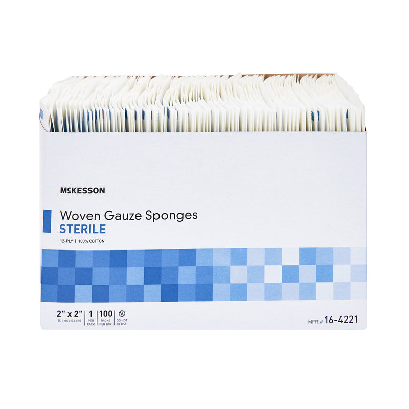 McKesson Sterile Gauze Sponge, 2 x 2 Inch, 12-Ply