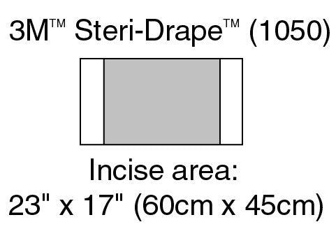 3M™ Steri-Drape™ Sterile Large Incise Surgical Drape, 17 x 23 Inch 40/CASE -1050