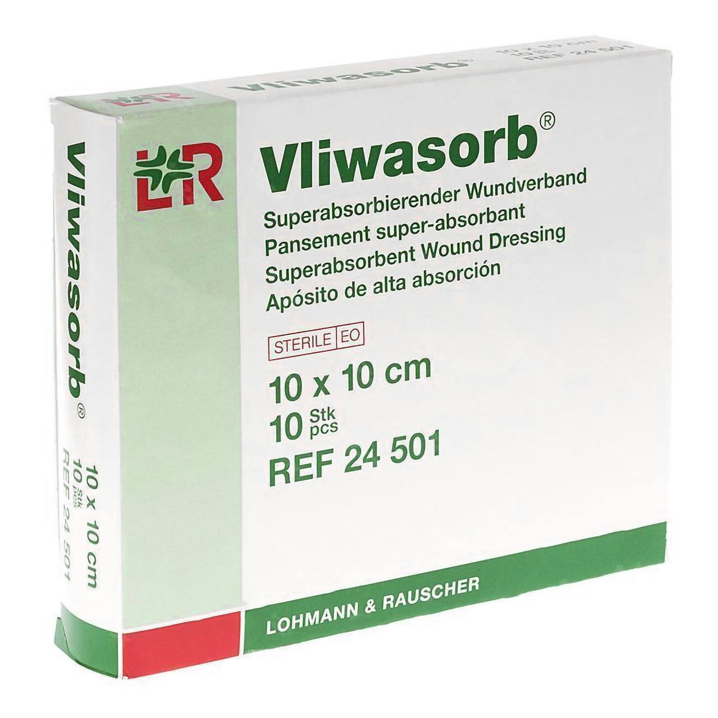 Vliwasorb Superabsorbent Wound Dressing, 4 x 4 Inch 10/BOX -24501