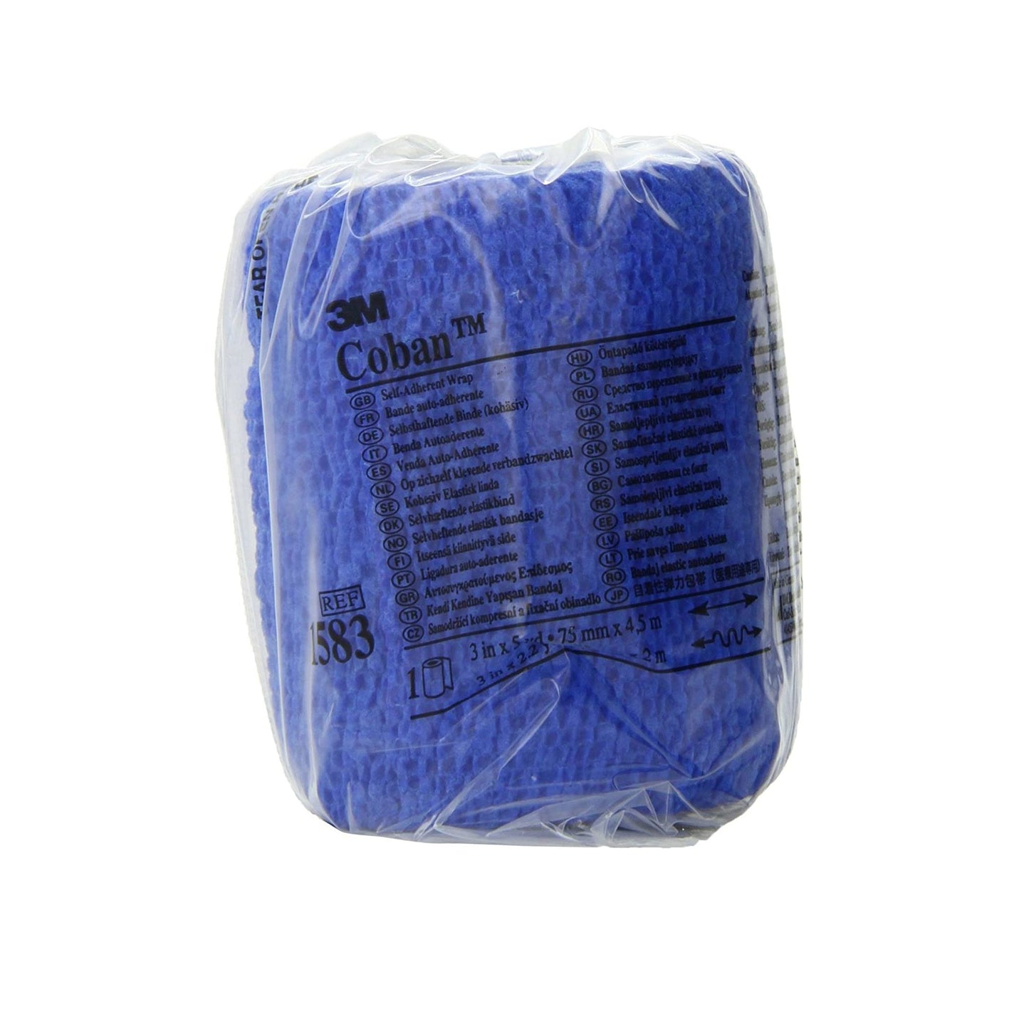 3M™ Coban™ Self-adherent Closure Cohesive Bandage, 3 Inch x 5 Yard, Blue 1/EACH -1583B