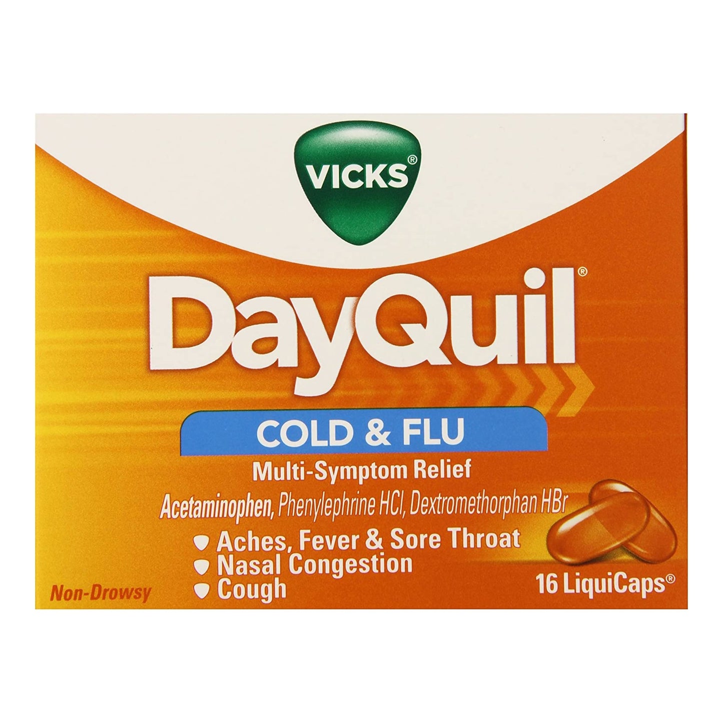 Vicks DayQuil Cold & Flu Multi-Symptom Relief LiquiCaps 1/BOX -37000055816