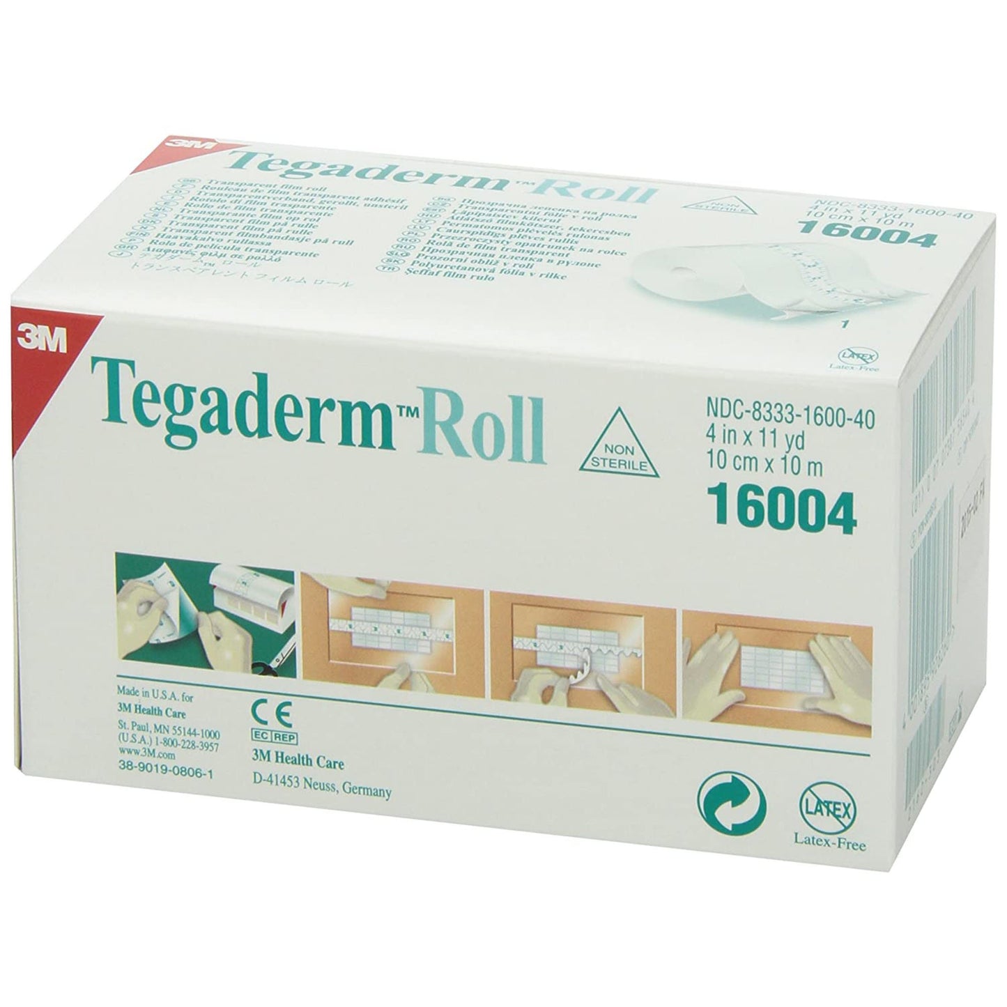 3M™ Tegaderm™ Transparent Film Dressing Roll, 4 Inch x 11 Yard 4/CASE -16004