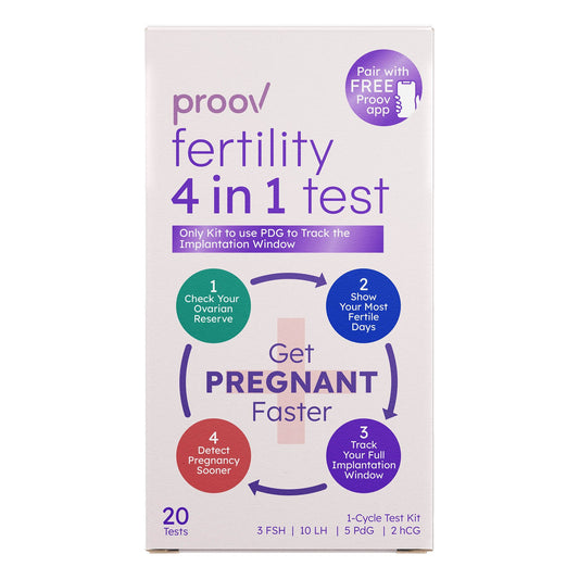 Proov 4 in 1 Follice Stimulating Hormone (FSH) / PdG / E1G / LH-beta Fertility / Home Device Sexual Health Test Kit 1/KIT -USFE1PV-20