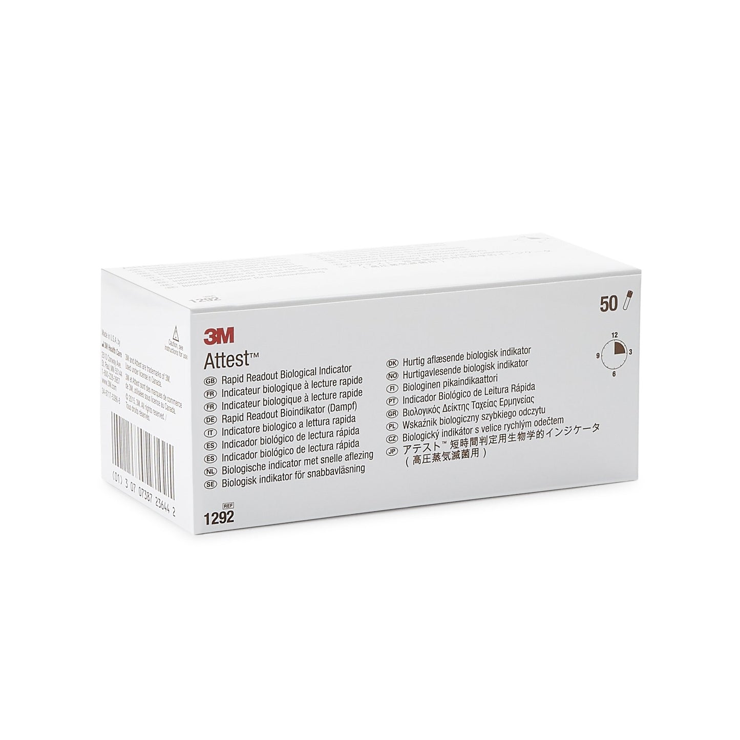 3M™ Attest™ Rapid Readout Sterilization Biological Indicator Vial 50/BOX -1292