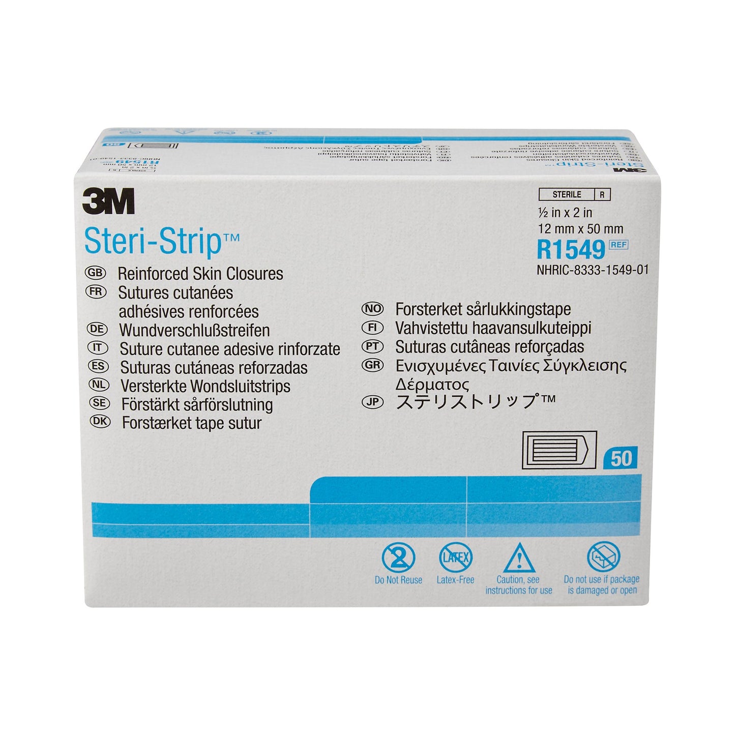 3M™ Steri-Strip™ Skin Closure Strip, 1/2 X 2 Inch 1/EACH -R1549