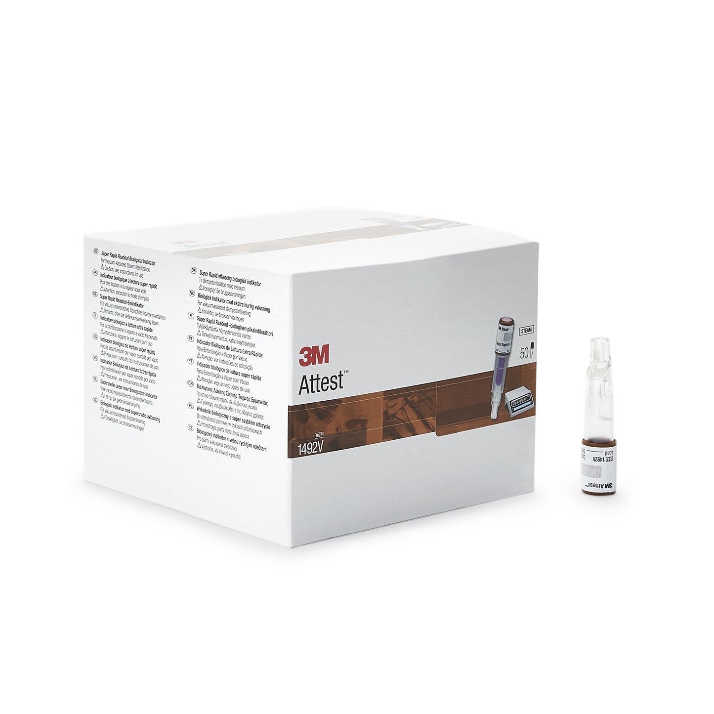 3M™ Attest™ Super Rapid Readout Sterilization Biological Indicator Vial 50/BOX -1492V