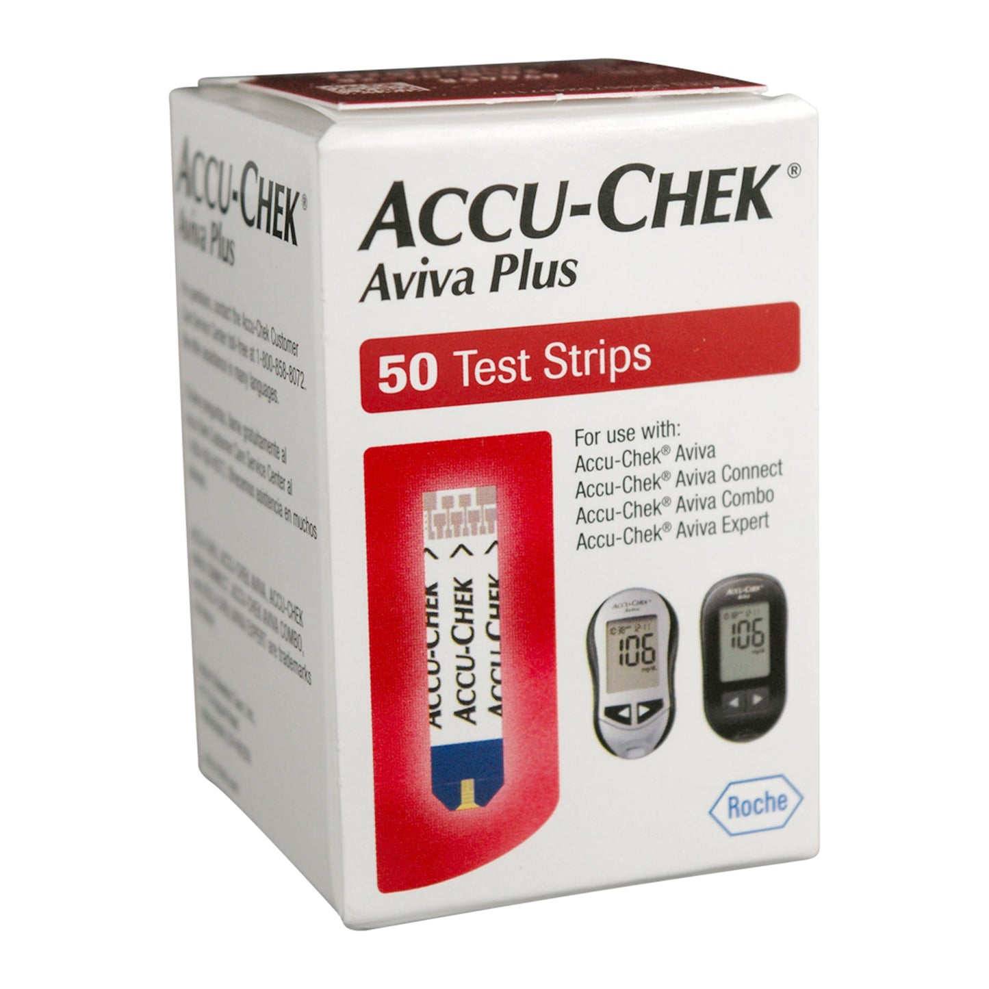 Accu-Chek Aviva Plus Blood Glucose Test Strips 50/VIAL -06908217001