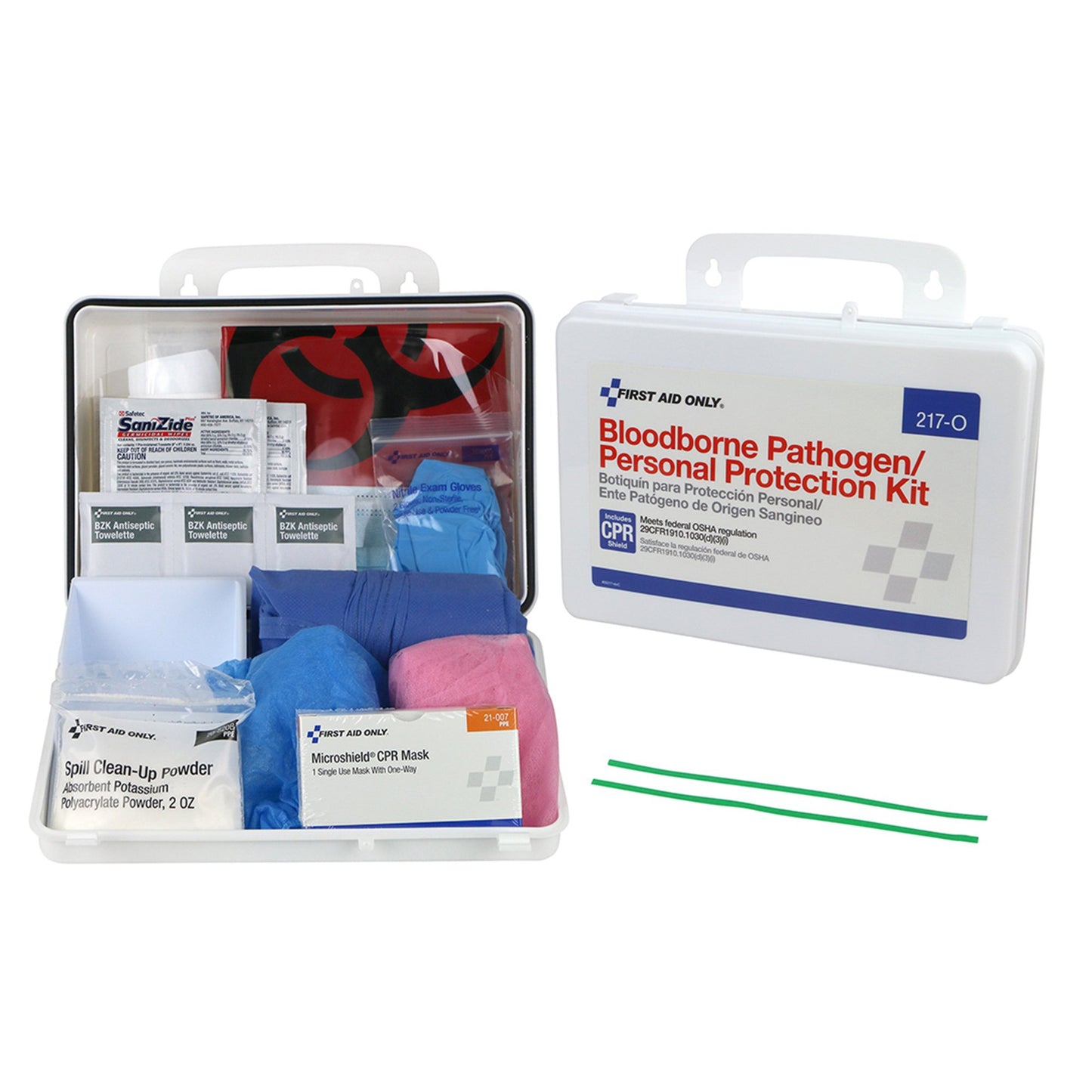 SPILL KIT, CLEANUP W/PERSON PROTECT/BBP/CPR SHIELD (10/CS) 10/CASE -217-O