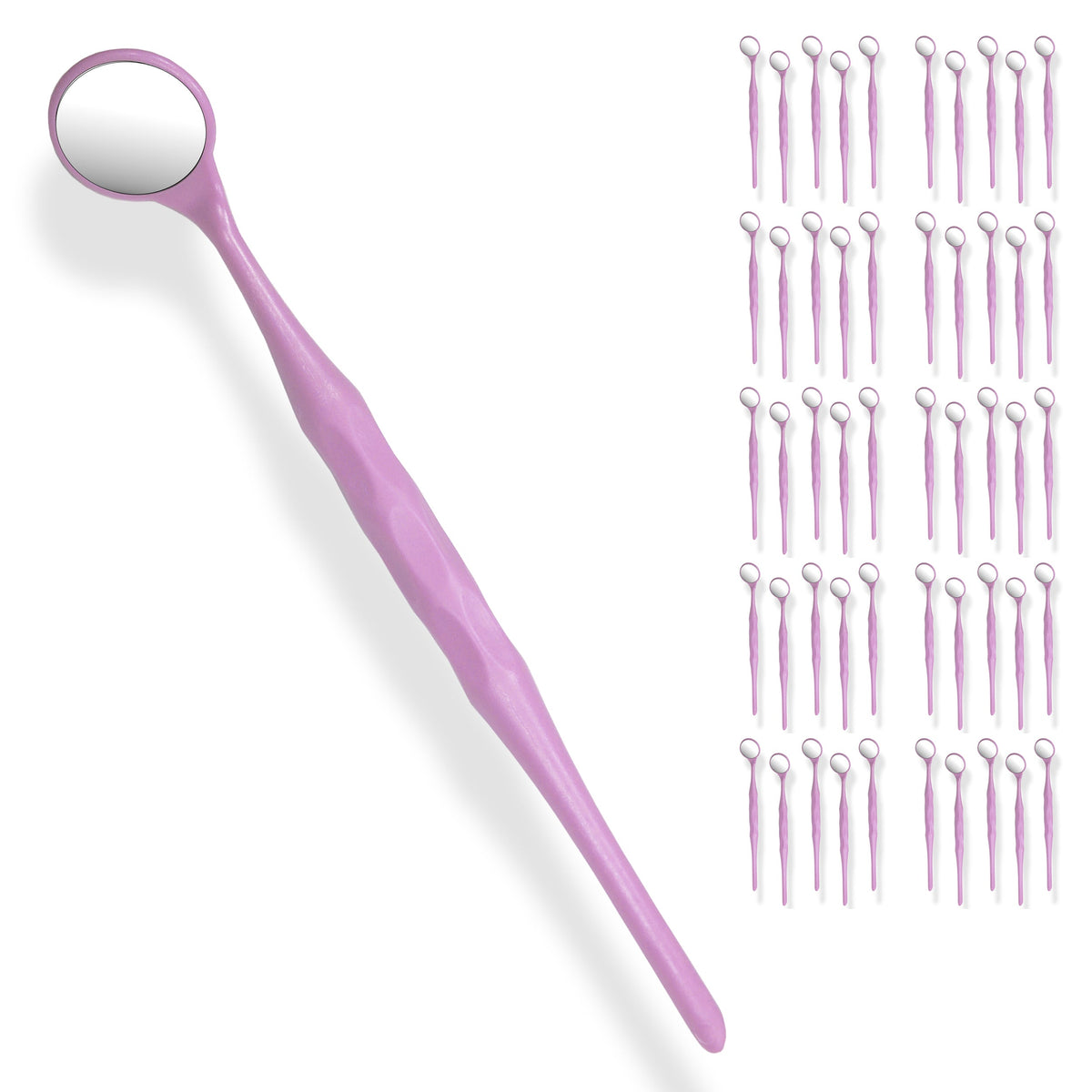 50 Pieces Dental Autoclavable Disposable Mouth Mirror Pink -ORAL32 - Osung USA