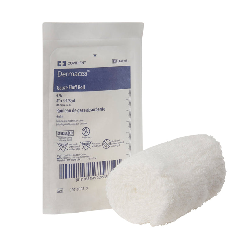 Dermacea™ Sterile Fluff Bandage Roll, 4 Inch x 4-1/8 Yard, 6-Ply 1/ROLL -441106 - BriteSources