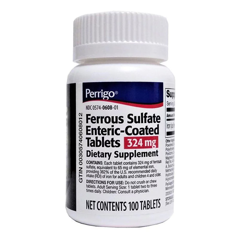 Perrigo® Ferrous Sulfate (Iron) Enteric-Coated Dietary Supplement Tablets