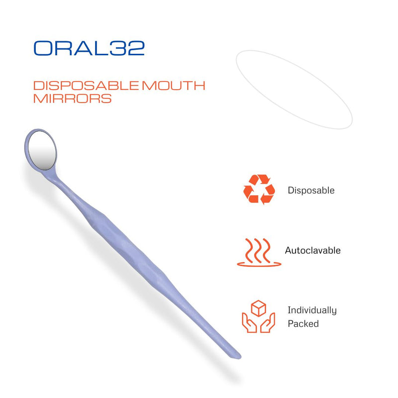 25 Pieces Dental Autoclavable Disposable Mouth Mirror Purple -ORAL32 - Osung USA