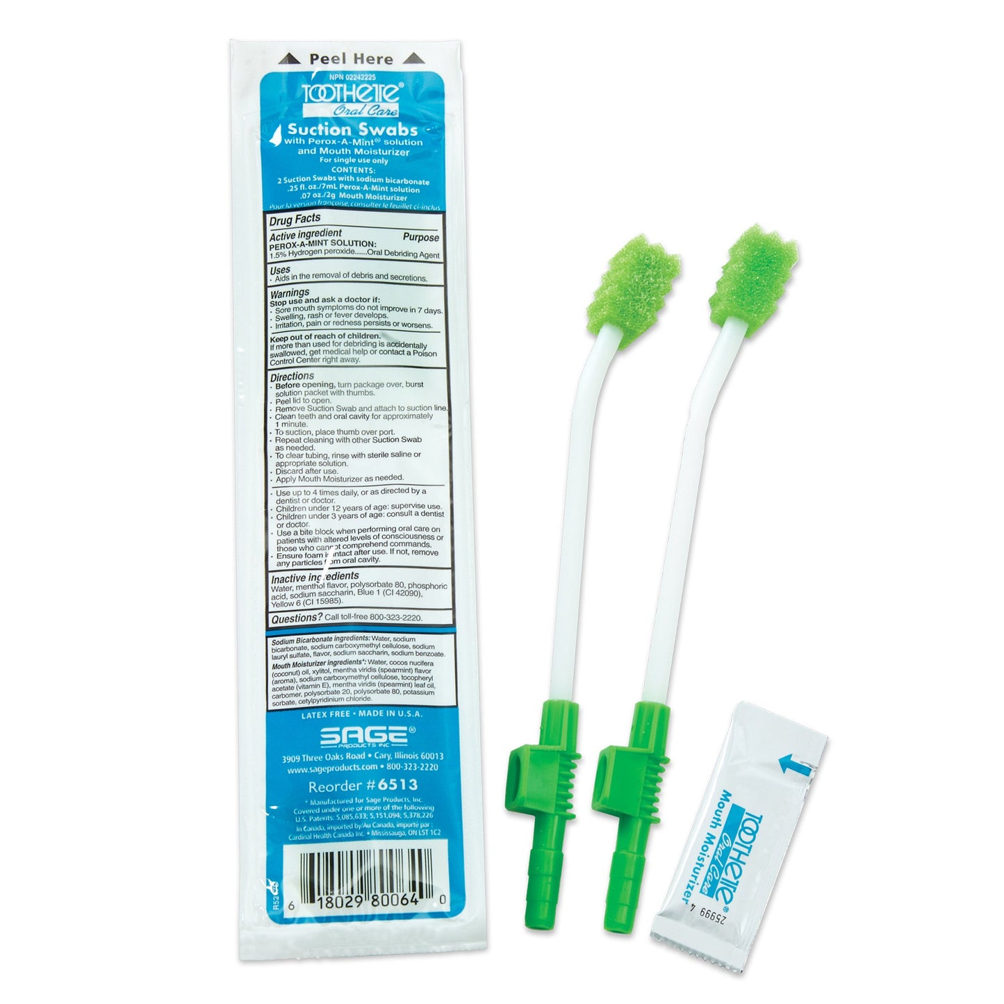 Toothette Suction Swab Kit 100/CASE -6513