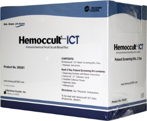 Hemoccult ICT 2-Day Fecal Occult Blood (iFOB or FIT) Colorectal Cancer Screening Patient Sample Collection and Screening Kit 50/BOX -395261A