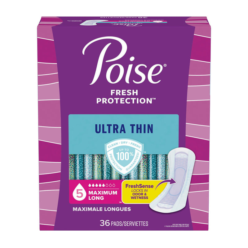 Poise Fresh Protection™ Ultra Thin Pads, Maximum Long 72/CASE -54352 - BriteSources