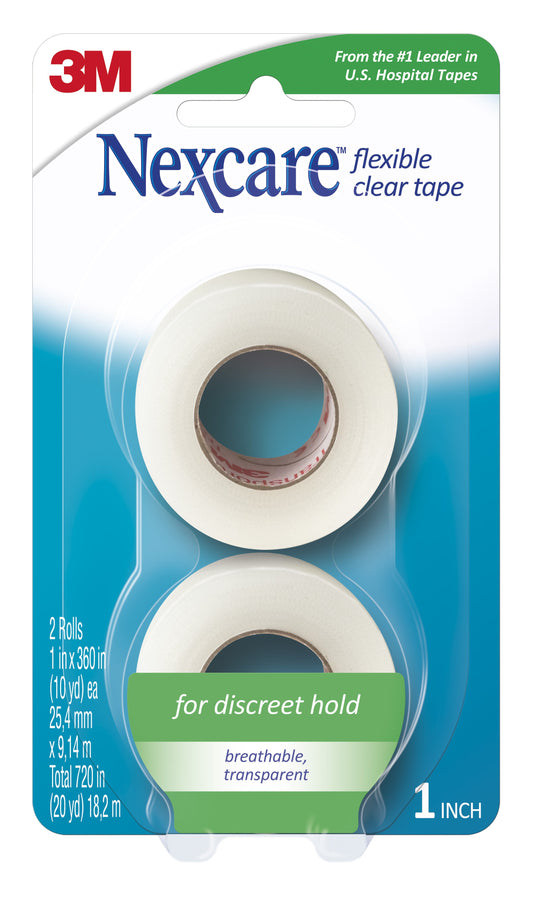 3M™ Nexcare™ Flexible Stretchy Fabric Medical Tape, 1 Inch x 10 Yard, Clear 2/PACK -771-2PK