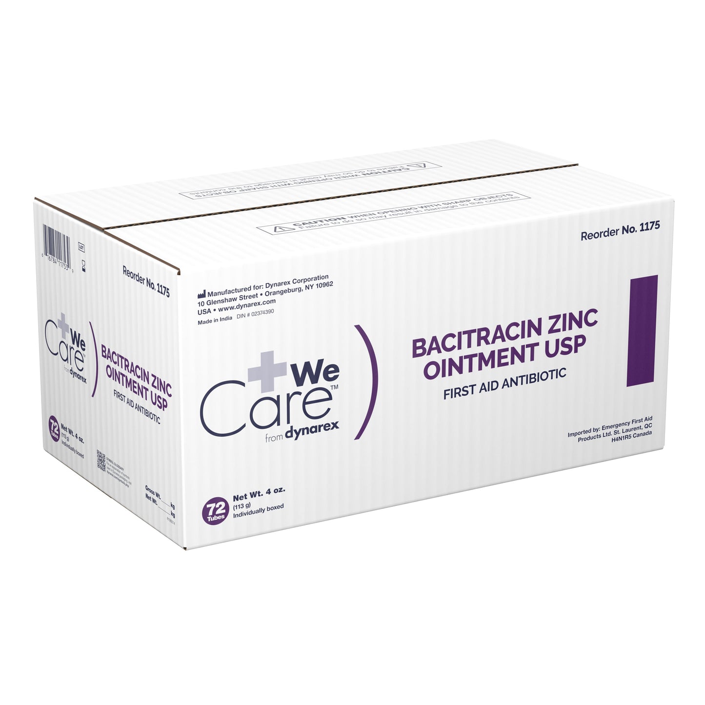 WeCare™ Bacitracin Zinc First Aid Antibiotic, 4 oz. Tube 1/EACH -1175