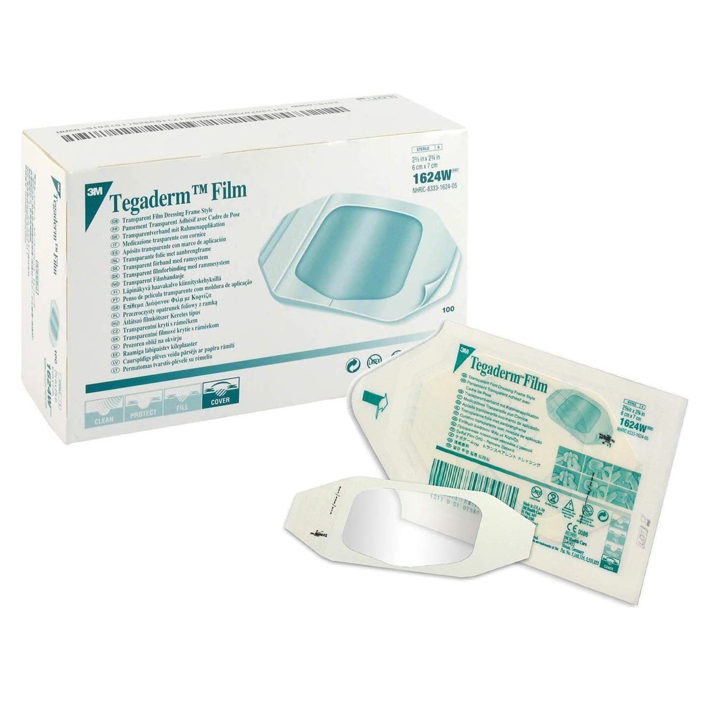 3M™ Tegaderm™ Transparent Sterile Film Dressing, 2-3/8 x 2 Inch 400/CASE -1624W