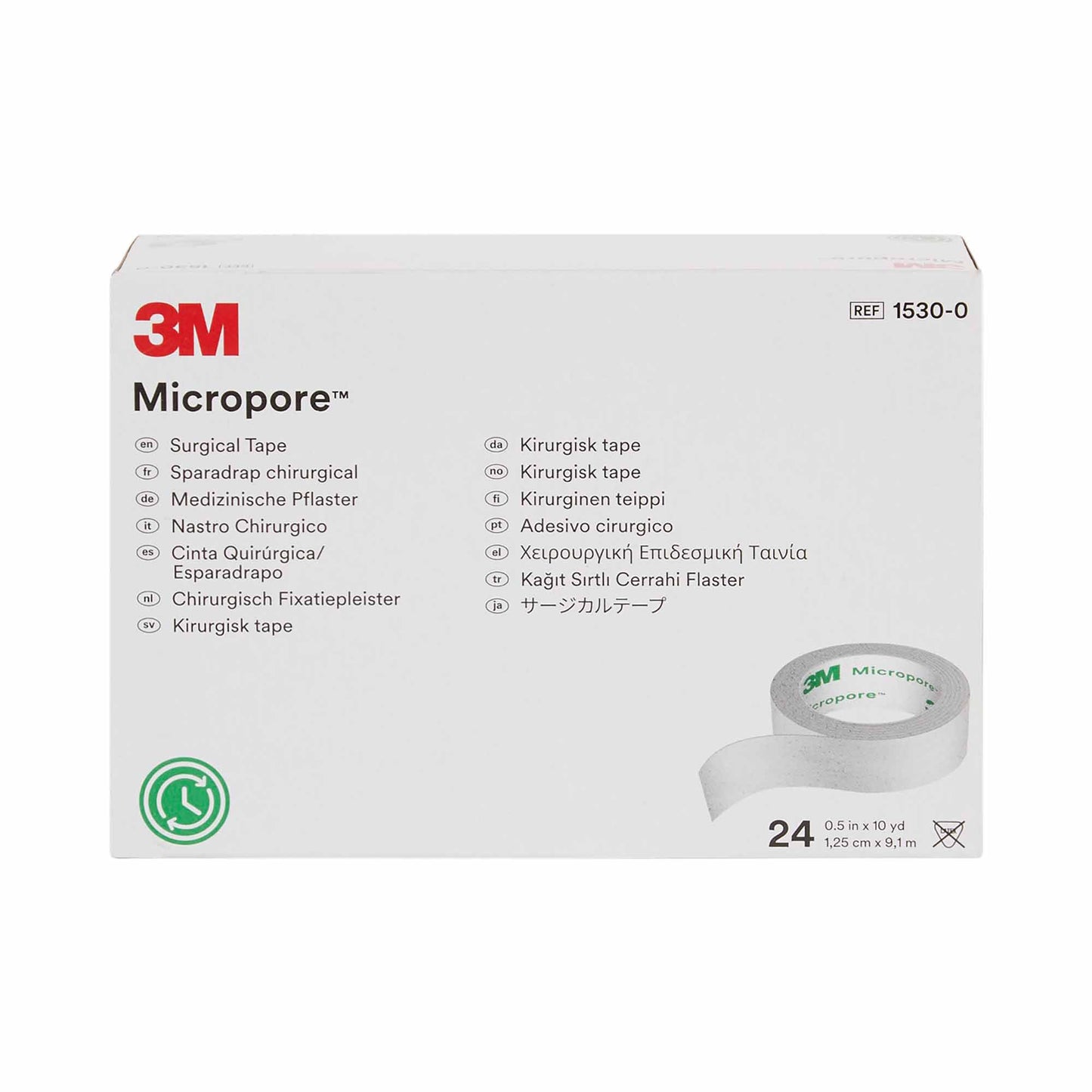 3M™ Micropore™ Paper Medical Tape, 1/2 Inch x 10 Yard, White 24/BOX -1530-0