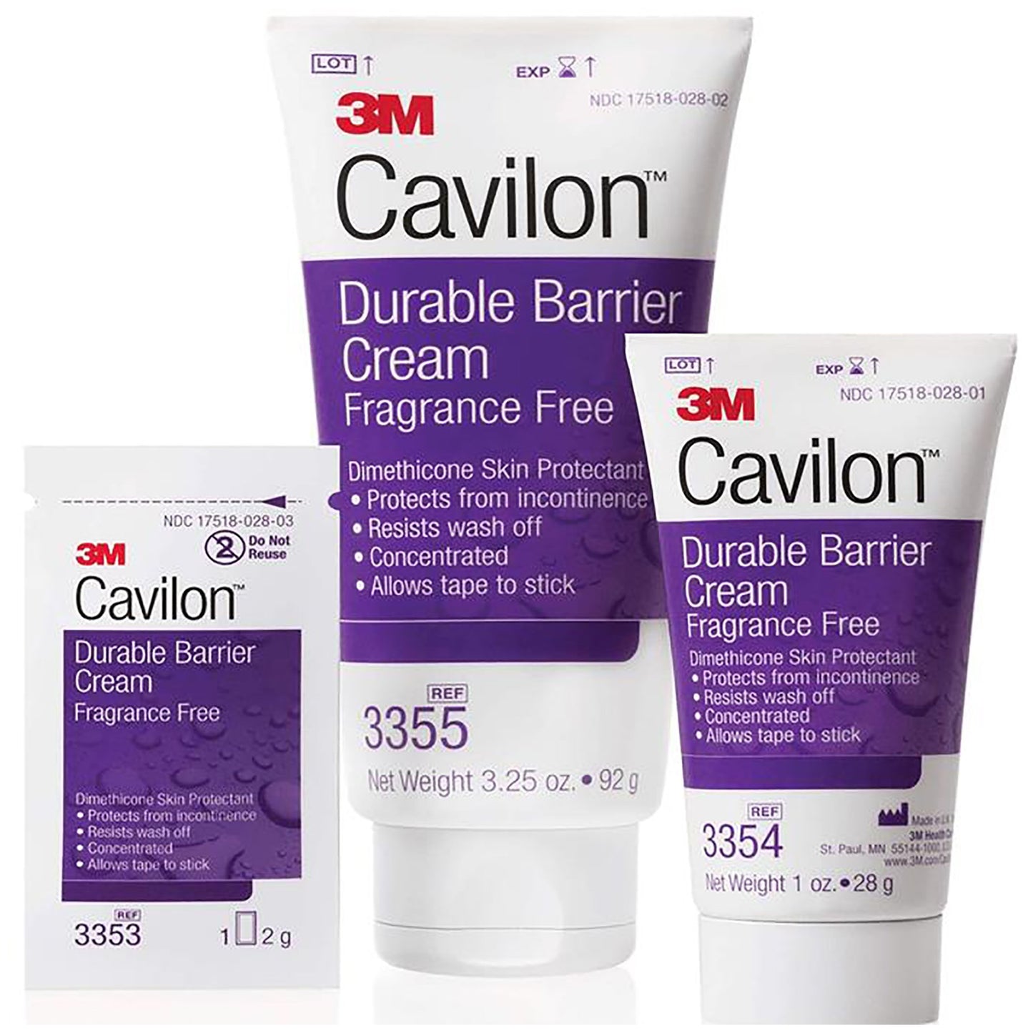 3M Cavilon Barrier Cream, 3.25 oz Tube, Unscented, Hypoallergenic 1/EACH -3355