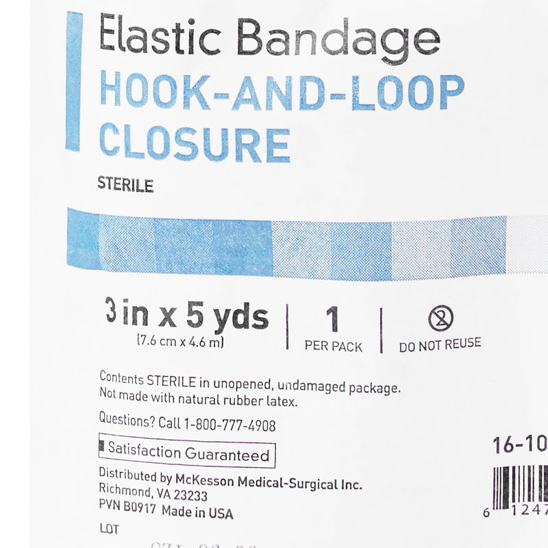 McKesson Hook and Loop Closure Elastic Bandage, 3 Inch x 5 Yard