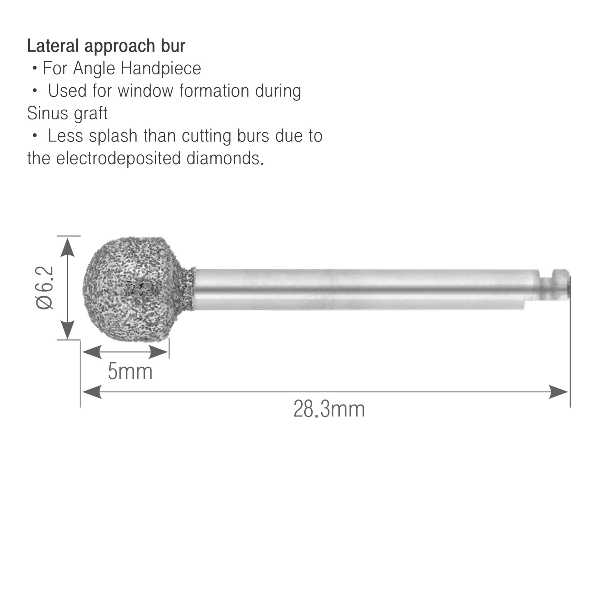 Osung Lateral Approach Bur 6.2mm Dia. -LABEC62 - Osung USA