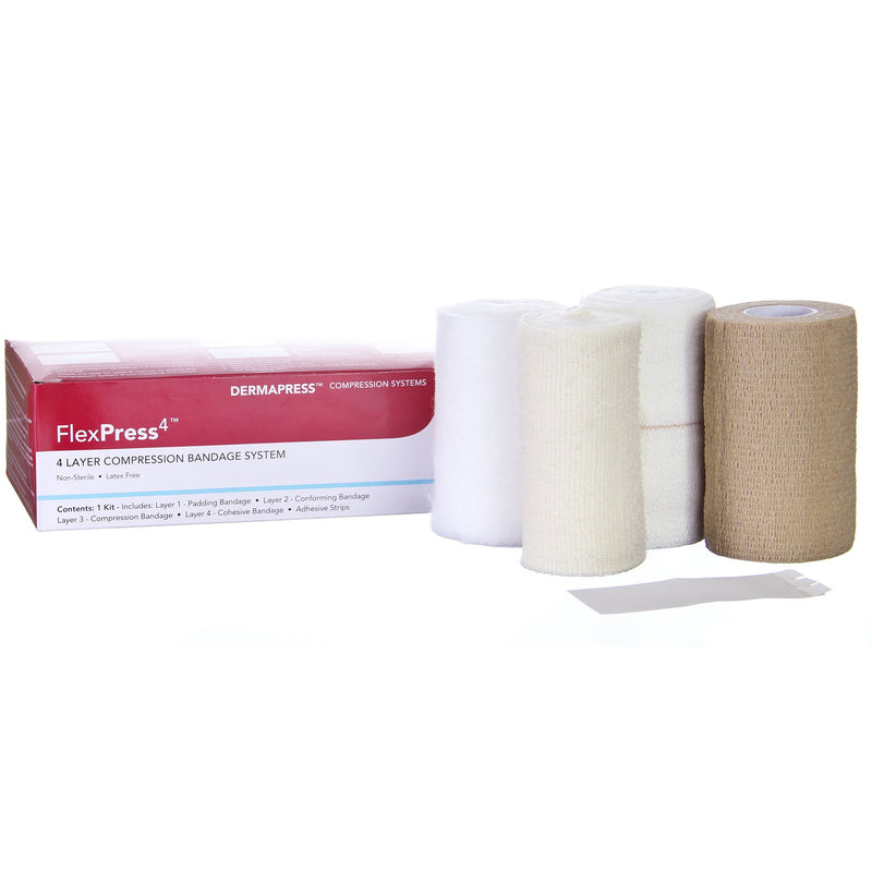 FlexPress4™ Self-adherent / Tape Closure 4 Layer Compression Bandage System