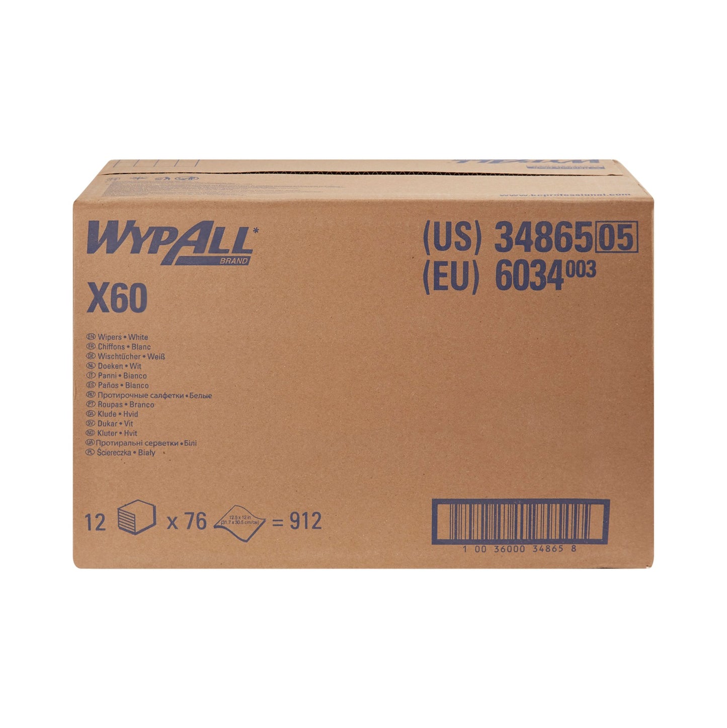 WypAll X60 Task Wipe, ¼ Fold 1/CASE -34865