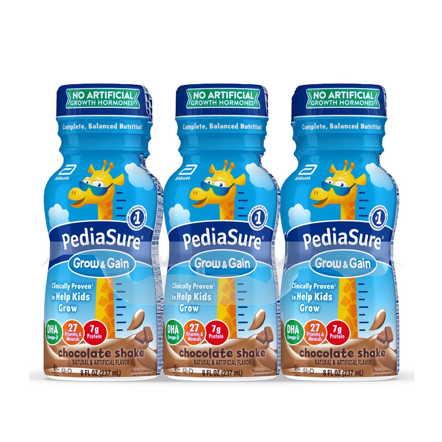 PediaSure Grow & Gain Chocolate Shake, 8-ounce bottle