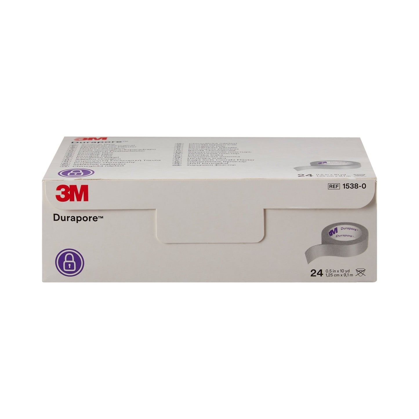 3M™ Durapore™ Silk-Like Cloth Medical Tape, 1/2 Inch x 10 Yard, White 240/CASE -1538-0