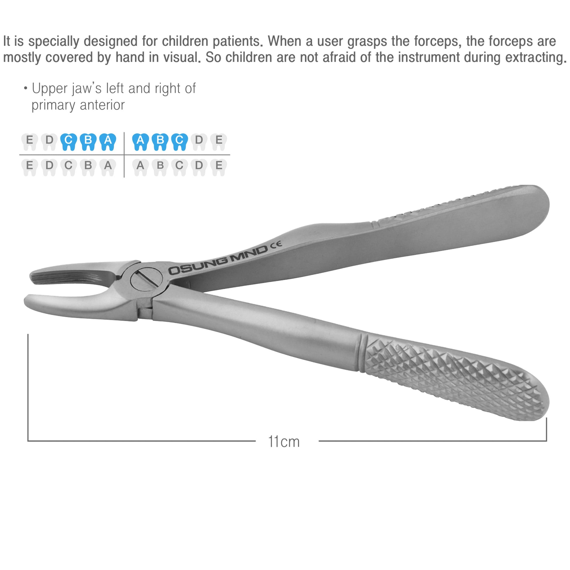 Osung 29C Pedo Dental Extraction Forceps 4.3 Inch Premium -FXX29C - Osung USA