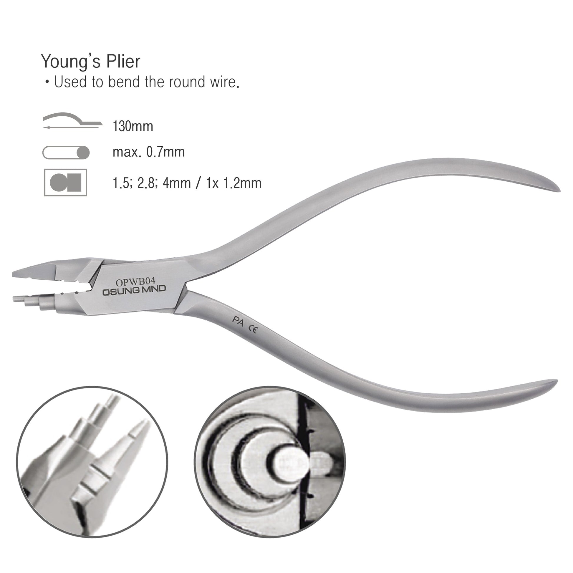 Osung Round Wire Bending Plier 5.1" Young's plier -OPWB04 - Osung USA