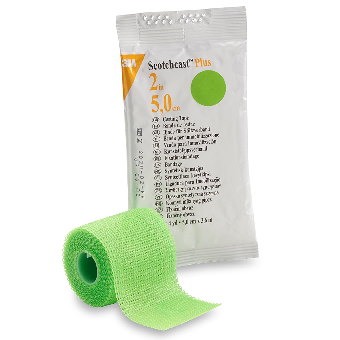 3M™ Scotchcast™ Plus Bright Green Cast Tape, 2 Inch x 4 Yard 10/BOX -82002V