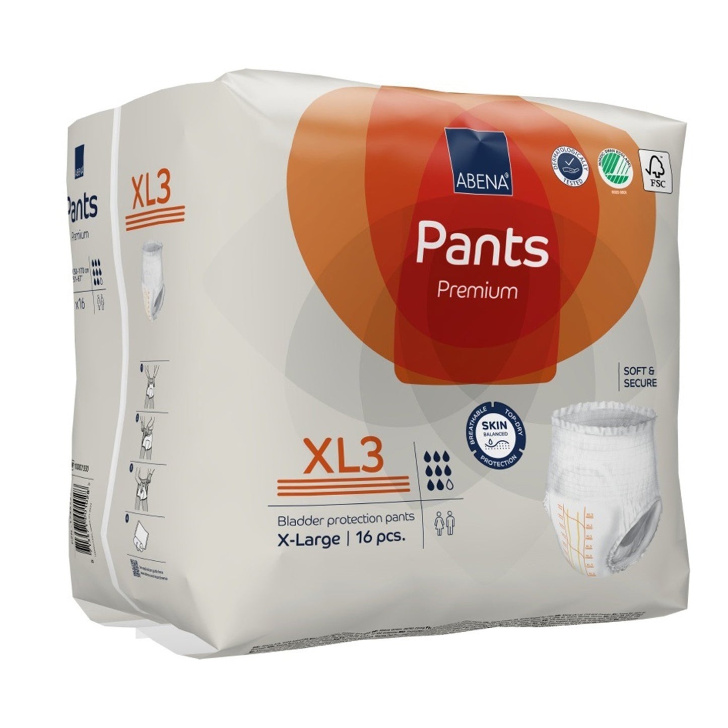 Abena Premium Pants XL3 Incontinence Brief, X-Large 16/PACK -1000021330