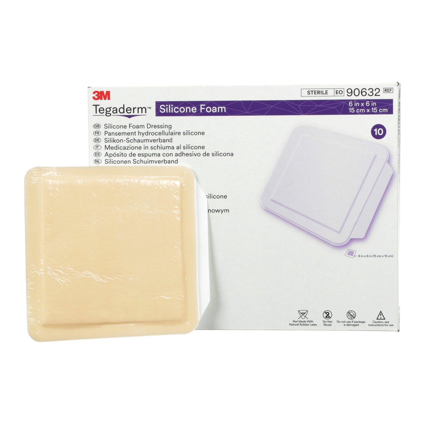 3M™ Tegaderm™ Silicone Face Foam Dressing, 4 x 4-1/4 Inch 1/EACH -90631