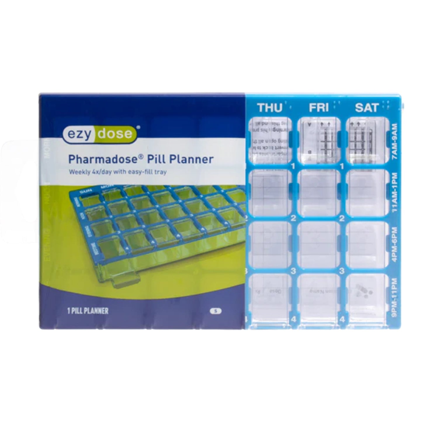 Pharmadose® Locking Pill Planner 7-Day, Four Times a Day Pill Organizer