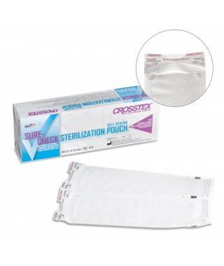 CROSSTEX SURE-CHECK STERILIZATION POUCHES POUCH STERILIZATION SURECHECK5X15 200/BX 10BX/CS