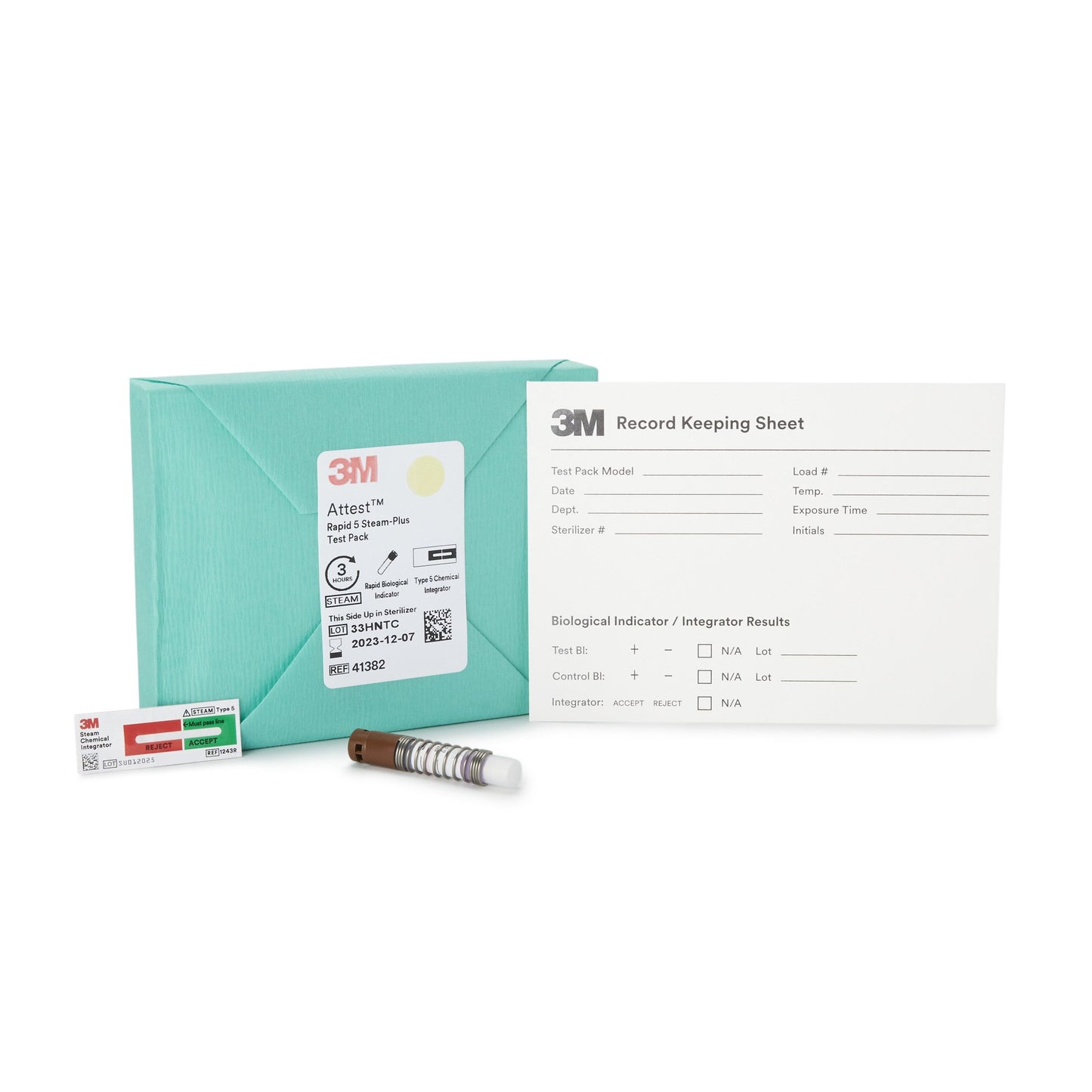 3M™ Attest™ Rapid 5 Steam-Plus Sterilization Biological Indicator Pack 16/BOX -41382