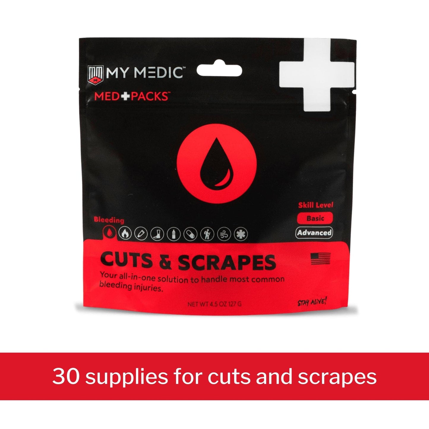 My Medic Med Packs First Aid Kit for Cuts, Scrapes – Emergency Supplies in Portable Pouch 1/EACH -MM-MED-PACK-CUT-SCRP-EA