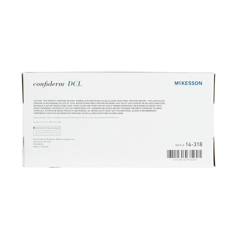 McKesson Confiderm Latex Exam Glove, Large, Ivory 1000/CASE -14-318 - BriteSources