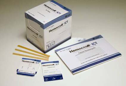 Hemoccult® ICT 3-Day Fecal Occult Blood (iFOB or FIT) Colorectal Cancer Patient Sample Collection and Screening Kit