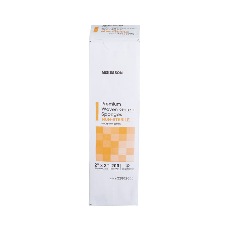McKesson Gauze Sponge, 2 x 2 Inch, 8-Ply 200/PACK -22802000 - BriteSources