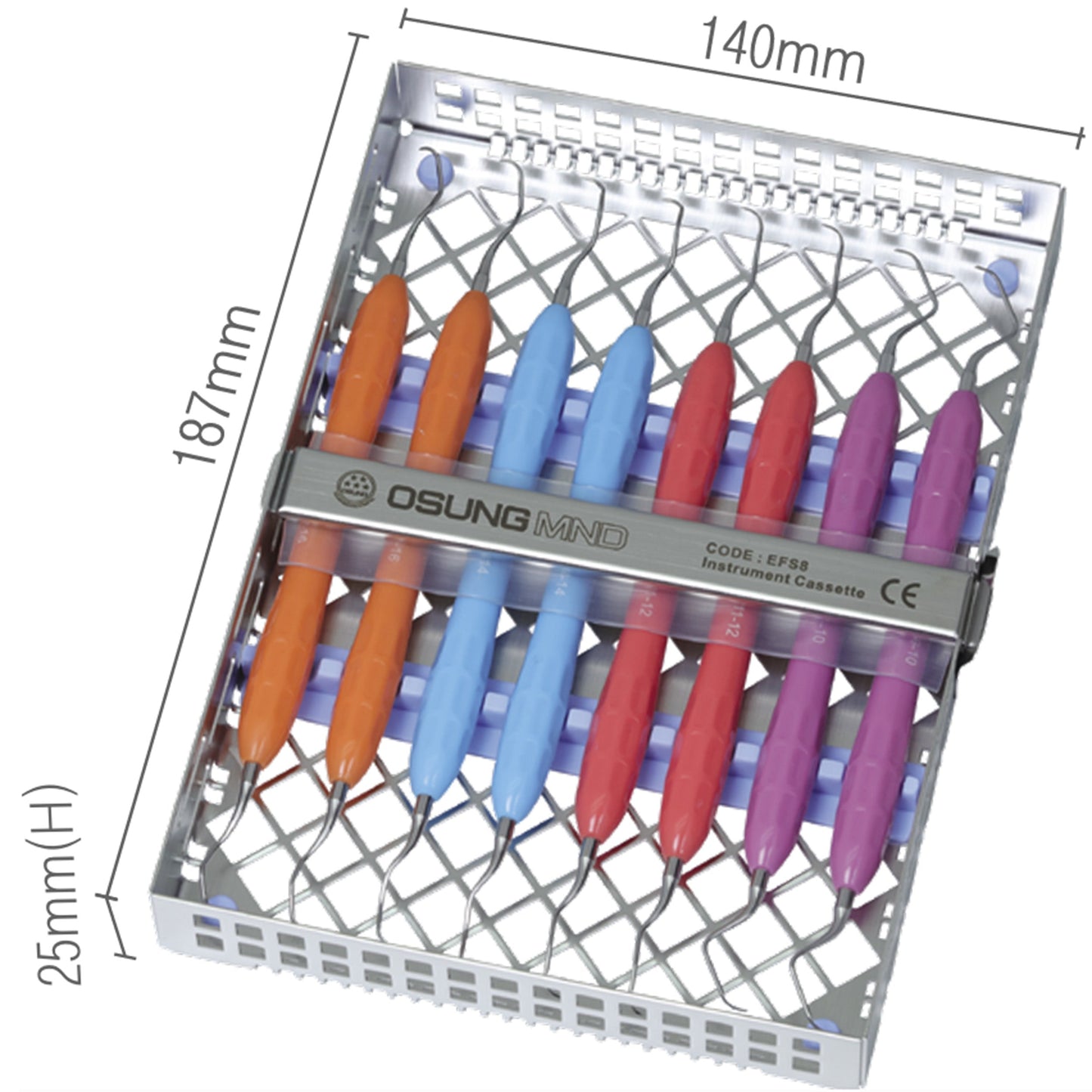Dental Instrument Cassette for 8 Instruments, EFS8 - Osung USA