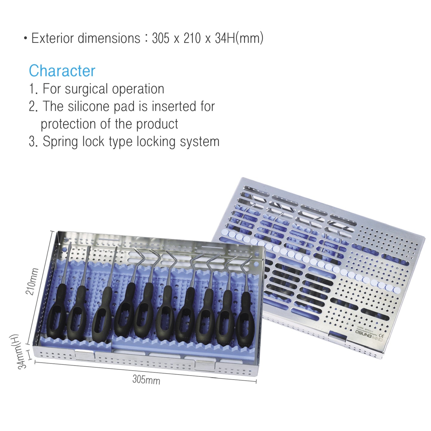 Osung Large Instrument Cassette Capacity Of 12 -EFCCL1-L - Osung USA