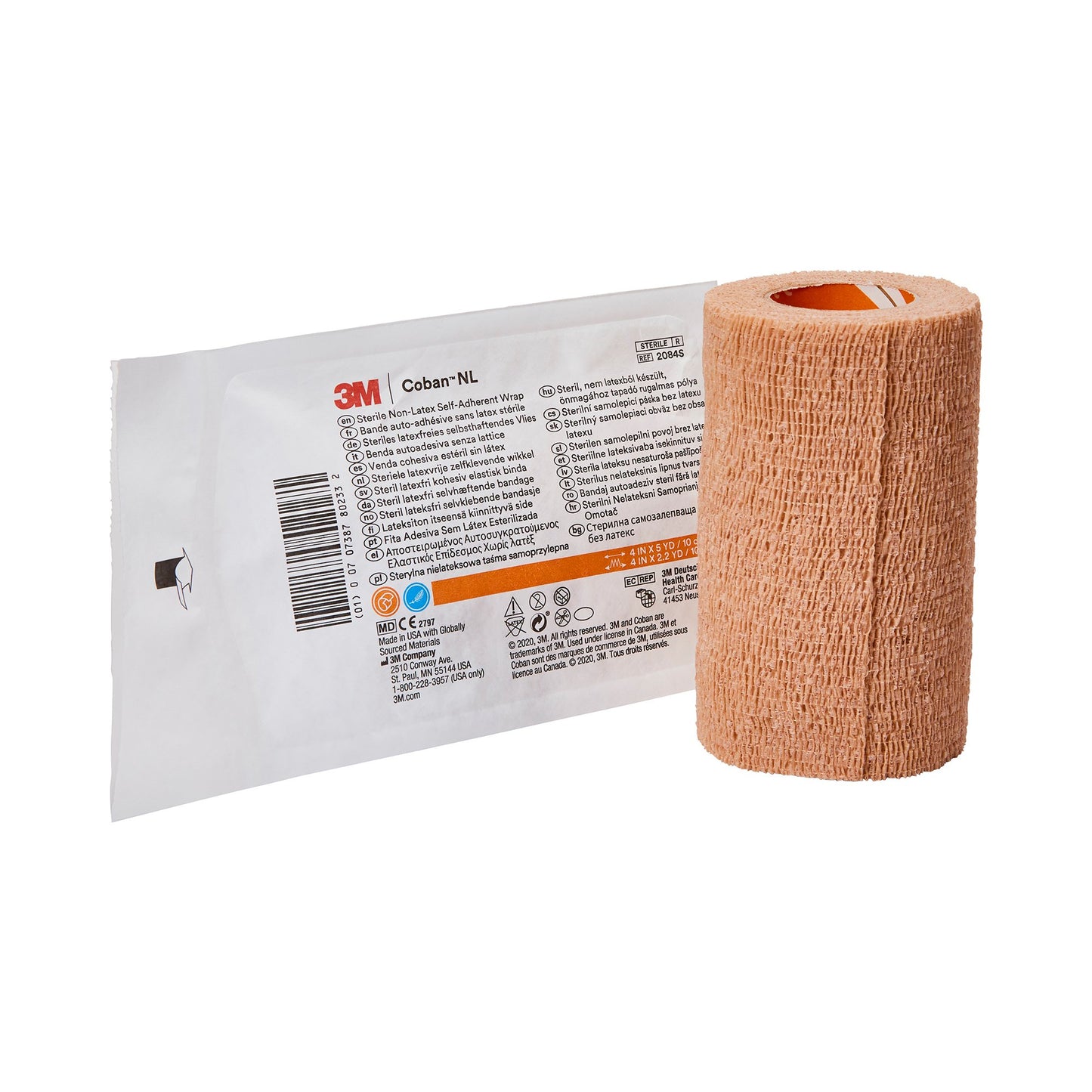 3M™ Coban™ LF Self-adherent Closure Cohesive Bandage, 4 Inch x 5 Yard 1/EACH -2084S