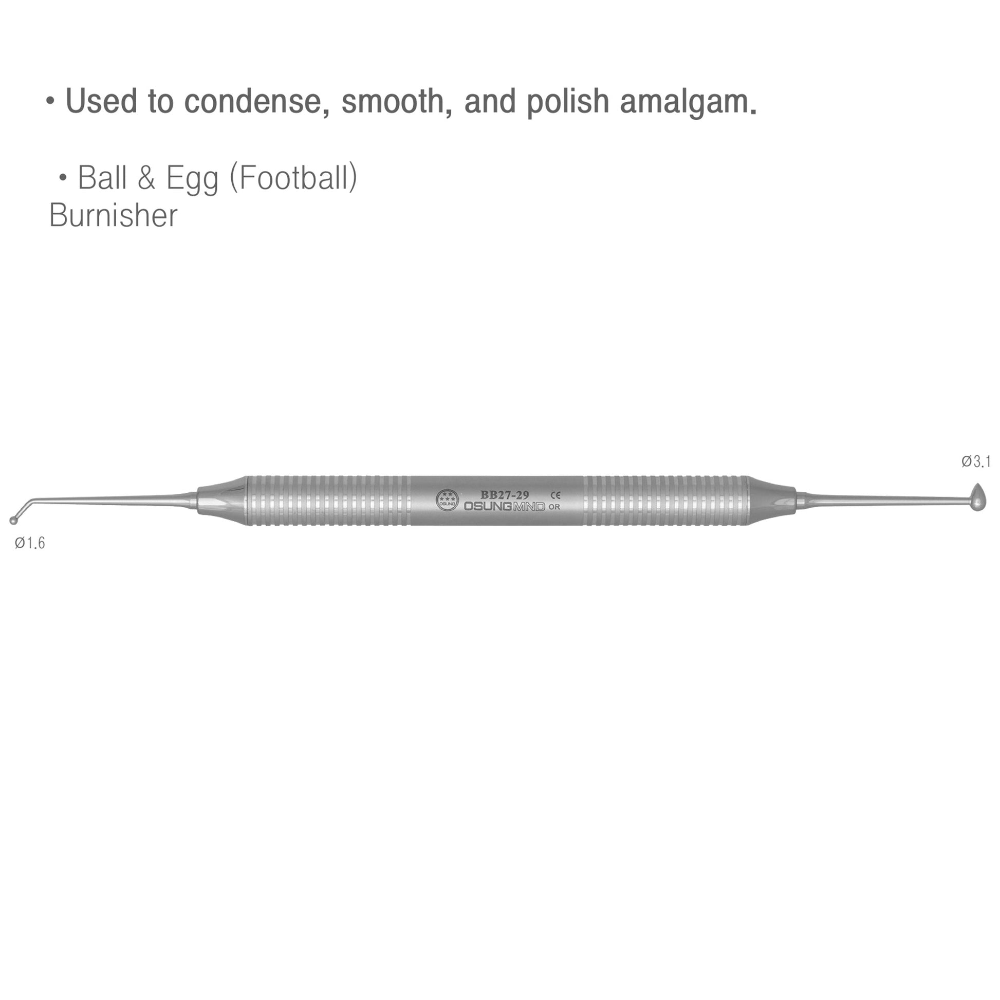 Osung 27/29 Ball/ Football Dental Burnisher Premium -BB27-29 - Osung USA