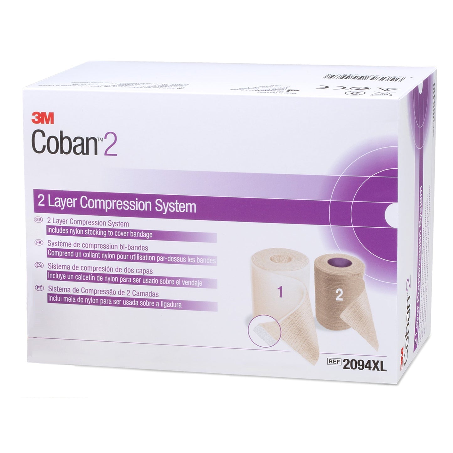 3M™ Coban™ 2 Self-adherent / Pull On Closure Two-Layer Compression Bandage System 8/CASE -2094XL